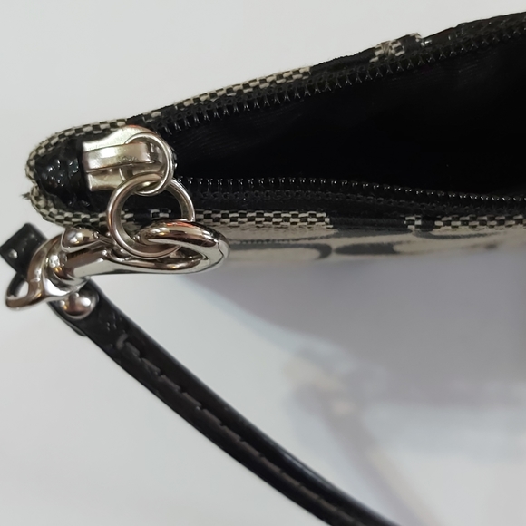 Coach Grey/Black Canvas Wristlet - Picture 11 of 16